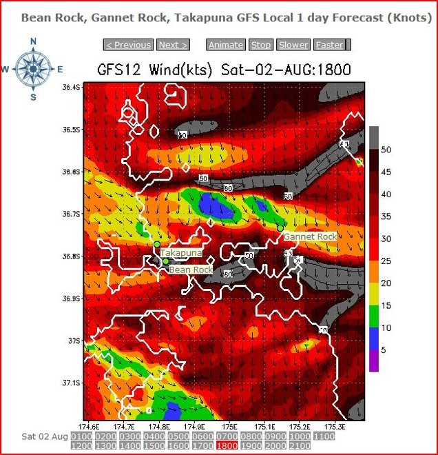 PredictWind - Hauraki Gulf Wind Speed/Direction - 020808 @1800hrs © PredictWind.com www.predictwind.com